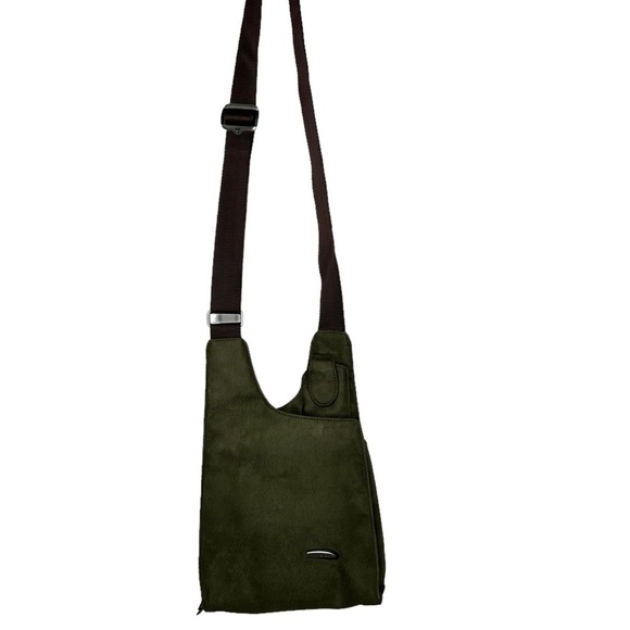 Travelon AntiTheft Shoulder Bag Crossbody Convertible Travel Green MicroSuede - Picture 1 of 11